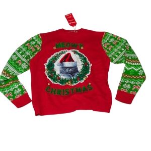 Off The Rack Ugly Christmas Cat The Rack Ugly Christmas Cat Sweater wit…
